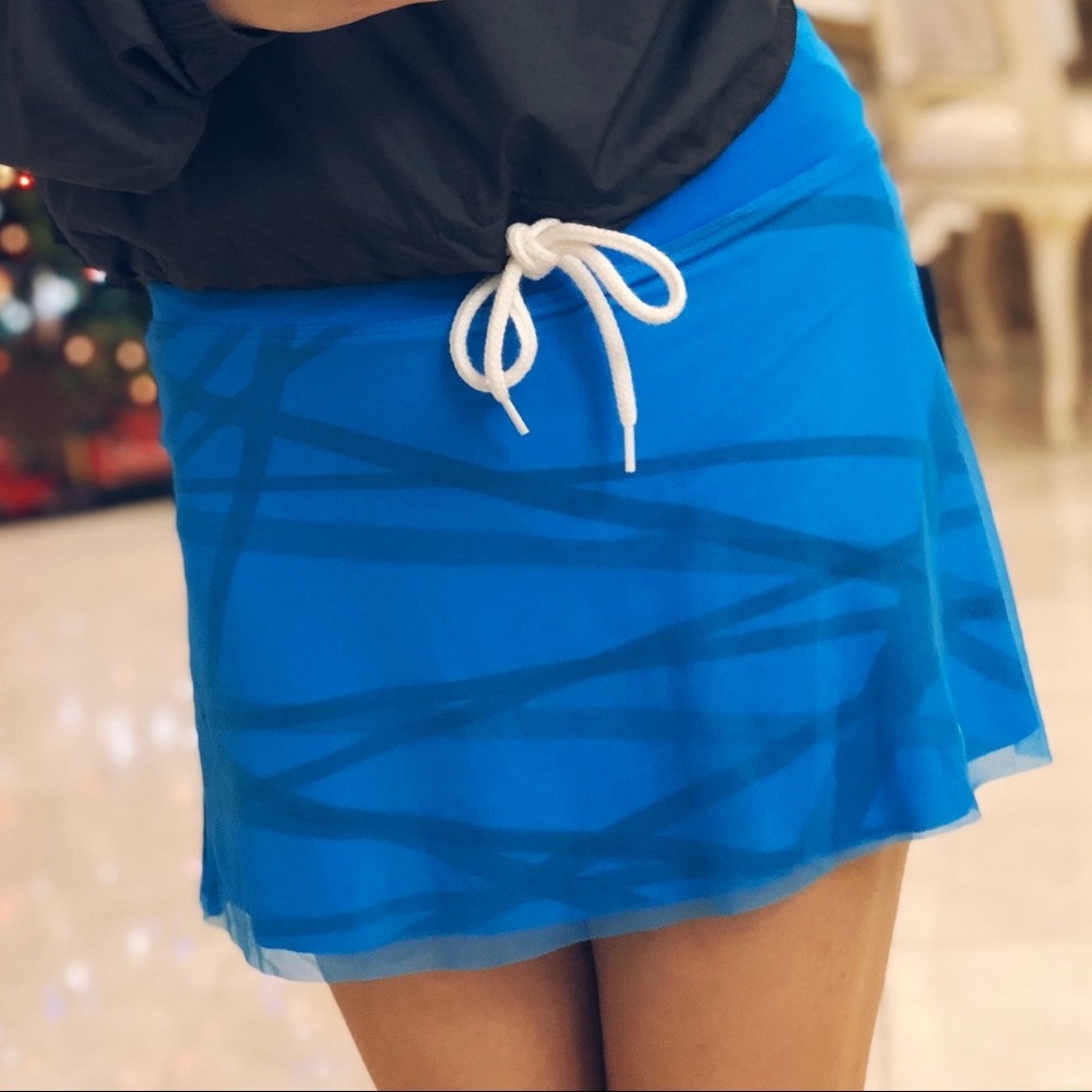 New Nike Blue Tennis Sheer Skirt/Skort Dri-Fit
